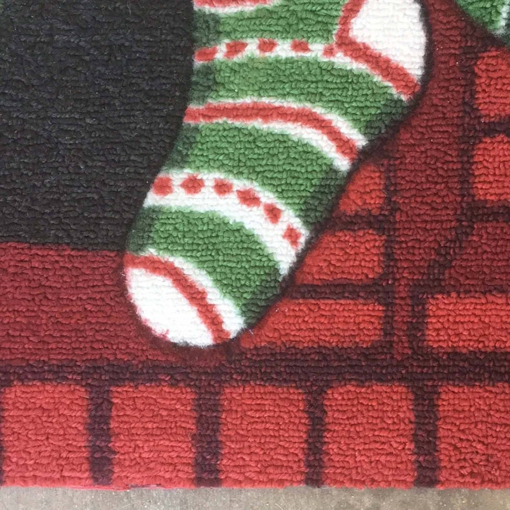 st. nicholas square Fireplace Stockings Accent Rug
